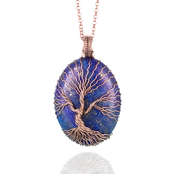 Lapis lazuli tree of life necklace